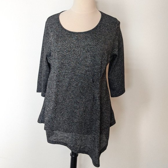 Tunic! Metallic Drape Front Top - Picture 1 of 6